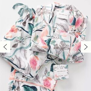 Floral Print Pajama Set Anthropologie Size Small by Malin Gyllensvan